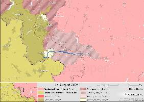 The total area confirmed to be occupied is now 380km. There are however still significant areas where there are claims without confirmation which could put the figure as high as 1,070km. Closer view of each section of the Kursk frontline: