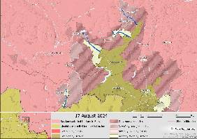 Areas of Kursk now verified to be under ???? control is up to 460 km. Ukraine has continued to consolidate positions east of Korenovo, and has taken the settlement of Vnezapnoe, near the border.