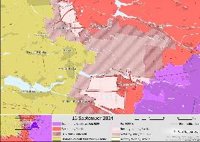 Russian forces have entered and likely moved beyond the settlement of Ukrains'k. Further south, they have secured the northwestern outskirts of Krasnohorivka and have continued to push westward.