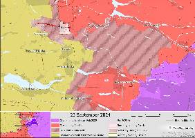 Russia has taken full control of Ukrains'k and continued to advance west.