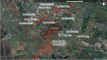 Detailed view of the Niu-York-Toretsk-Pivnichne area as of 08 October 2024.