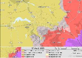 Ukraine have retaken further positions southwest of the city of Toretsk, contesting Nelipivka. Meanwhile, Russia has secured positions to the east within Druzhba, and along the canal to Chasiv Yar.