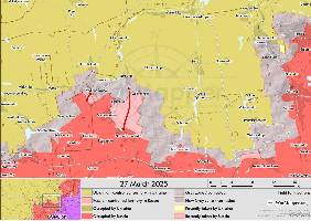 Russia control has been confirmed north of the settlement of Novobakhmutivka and further west they have control of Zelene Pole and Baranivka, while entering the south of Tarasivka.