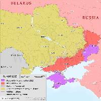 As of the end of March 2025, Russia occupies 18.3% (+0.05%) of Ukraine, including Crimea and the areas of Donetsk and Luhansk occupied before 2022, shown in purple. This represents a net gain by Russia of approximately 272.72km² over the month.