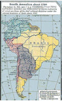 South America History Map 1790