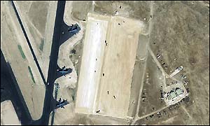 January 2002 and the first signs of construction work at the Al Udeid base are clear [Picture: DigitalGlobe]