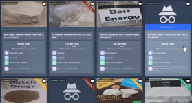 Figure 2: Listings for various drugs on the Incognito Market.