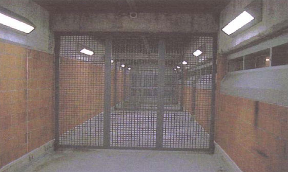 Picture shows the ADMAX SHU recreation cells as viewed from the last recreation cell.