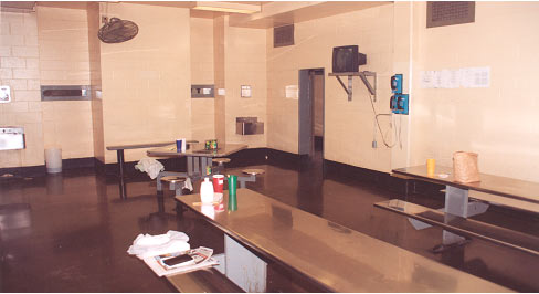 photo of telephones in one of the Passaic dayrooms used by September 11 detainees