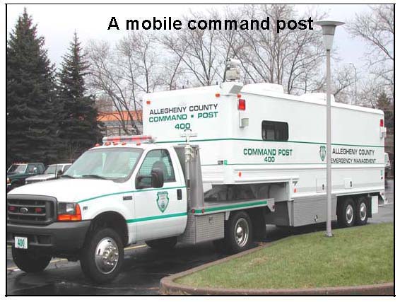 Photo of a mobile command post