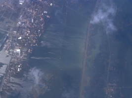 Aerial image showing Cameron, LA on Sept. 25, 2005