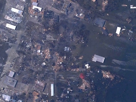 Aerial image showing Cameron, LA on Sept. 25, 2005