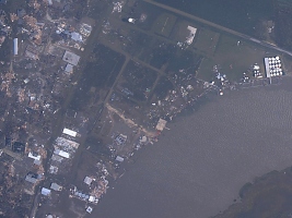 Aerial image showing Cameron, LA on Sept. 25, 2005