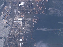 Aerial image showing Cameron, LA on Sept. 25, 2005