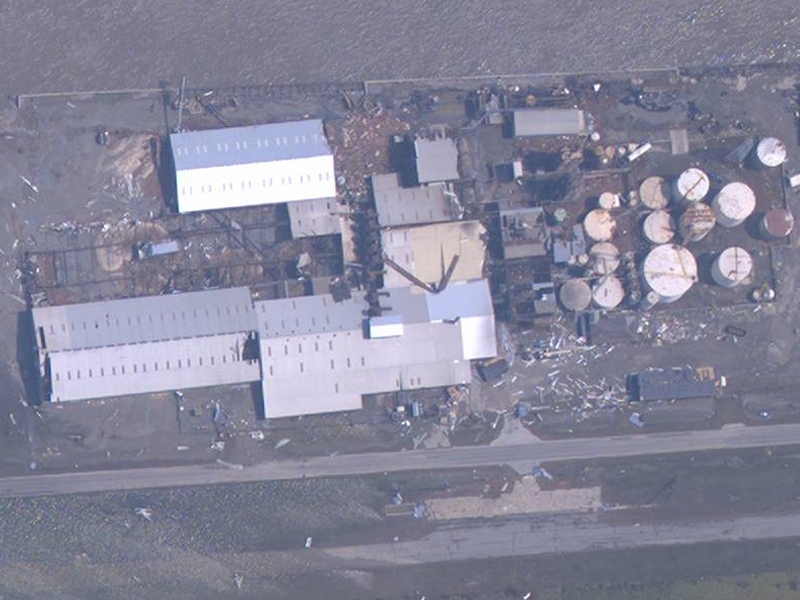 Aerial image of Cameron, LA, as of Sept. 25, 2005