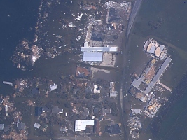Aerial image showing Cameron, LA on Sept. 25, 2005