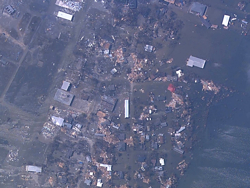 Aerial image of Cameron, LA, as of Sept. 25, 2005