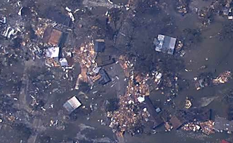 Aerial image of Cameron, LA, as of Sept. 25, 2005