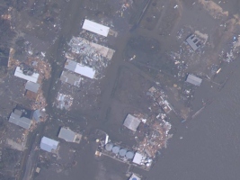 Aerial image showing Cameron, LA on Sept. 25, 2005