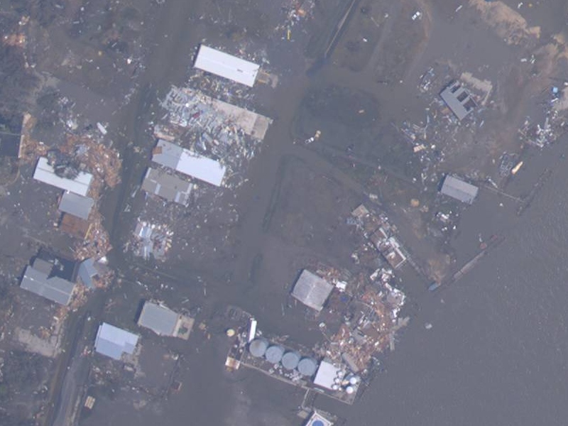 Aerial image of Cameron, LA, as of Sept. 25, 2005