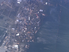 Aerial image showing Cameron, LA on Sept. 25, 2005