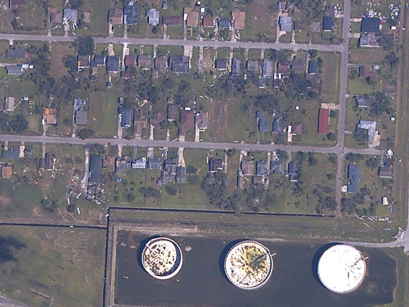 Aerial image of Port Acres, TX as of Sept. 26, 2005