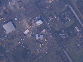 Aerial image showing Sabine Pass, TX on Sept. 25, 2005