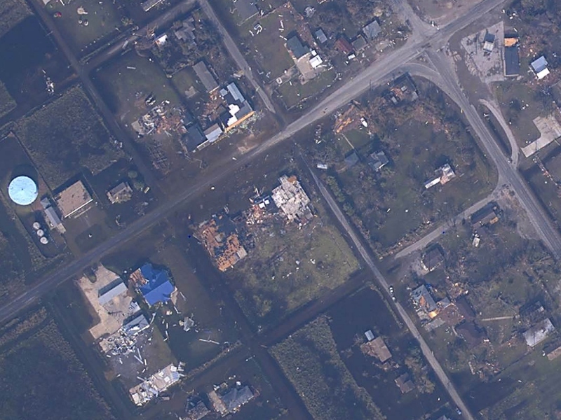Aerial image of Sabine Pass, TX as of Sept. 25, 2005
