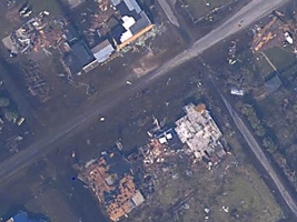Aerial image showing Sabine Pass, TX on Sept. 25, 2005