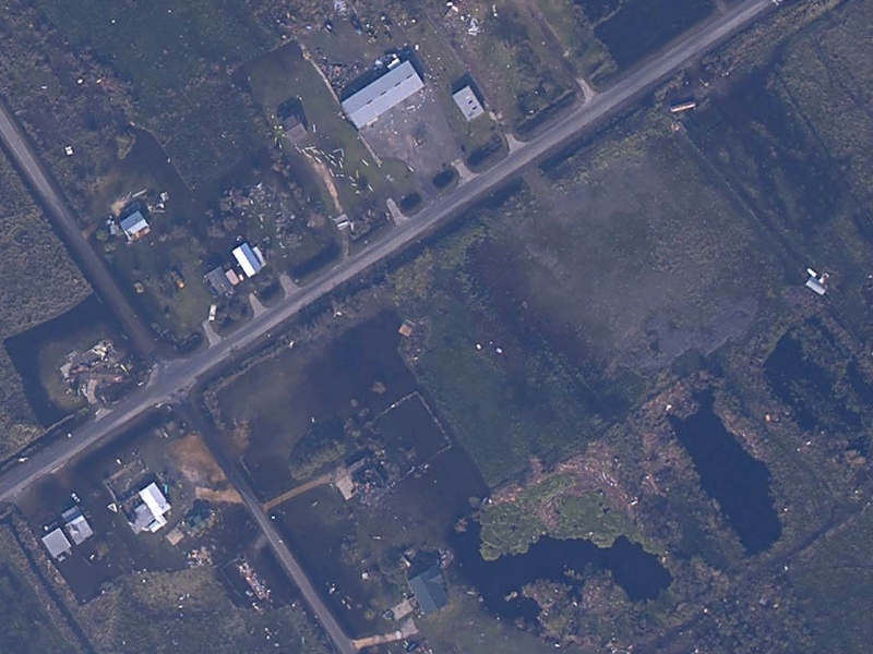 Aerial image of Sabine Pass, TX as of Sept. 25, 2005