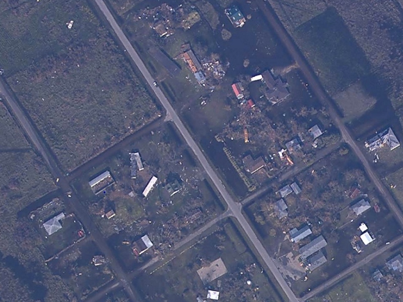 Aerial image of Sabine Pass, TX as of Sept. 25, 2005