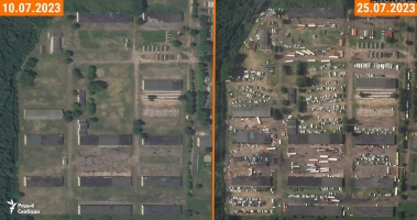 Estimate of the amount of Wagner equipment at the camp in Tsel 