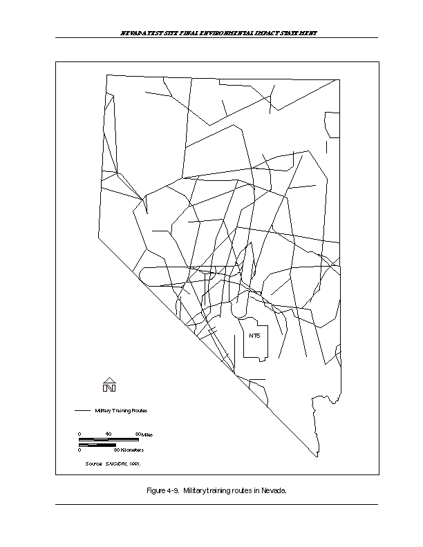 Military Training Routes in the vicinity of the NTS