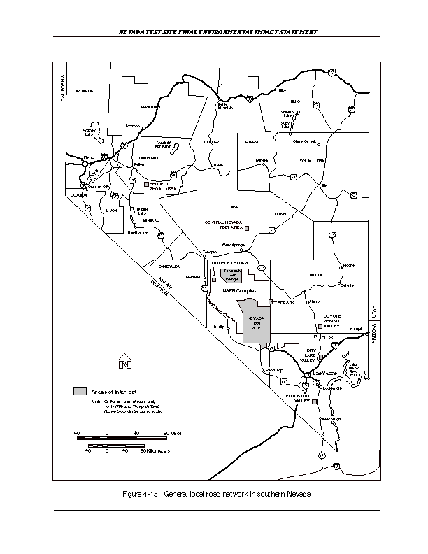 General local road network in the vicinity of the NTS