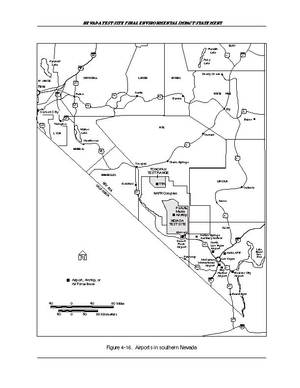 Airports in the vicinity of the NTS