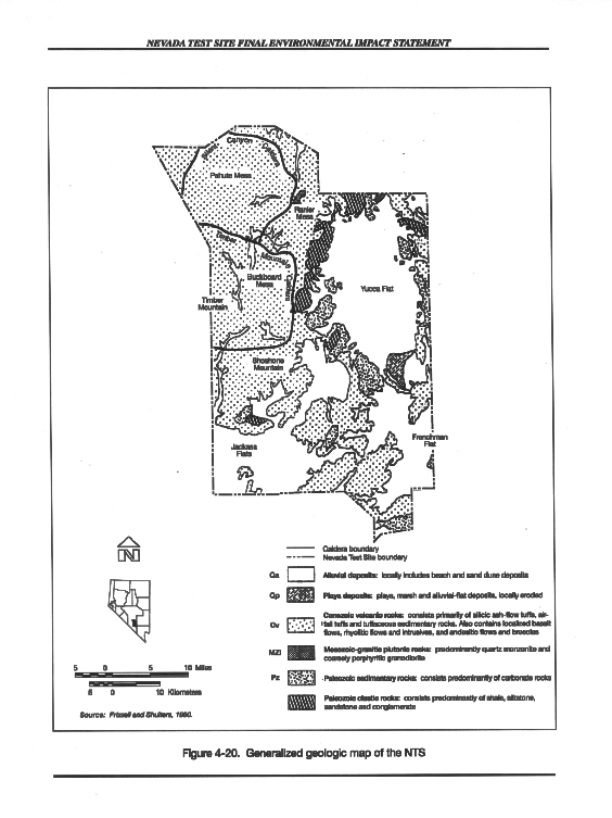 Generalized geologic map of the NTS