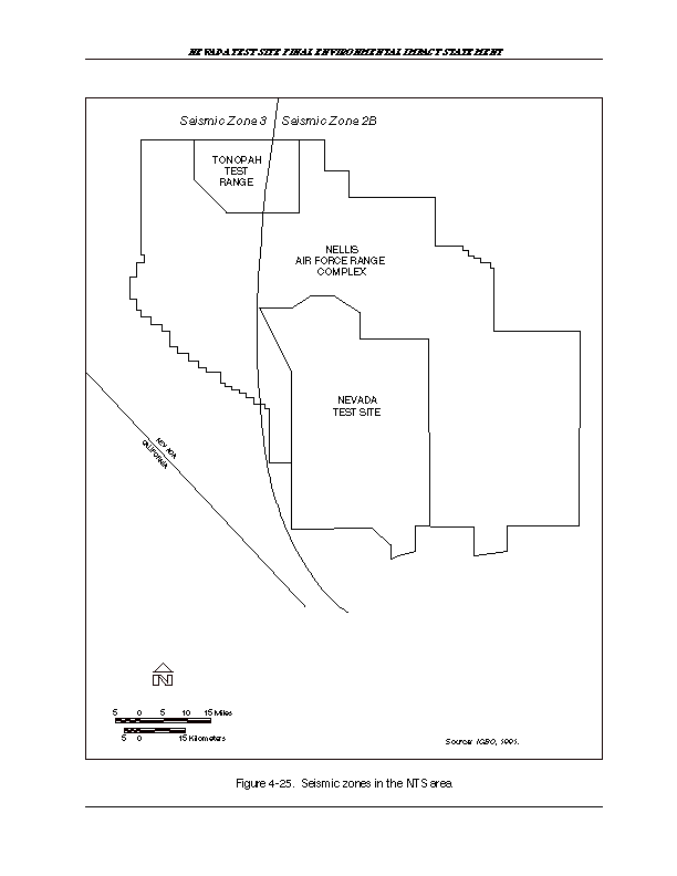 Seismic zones in the NTS area
