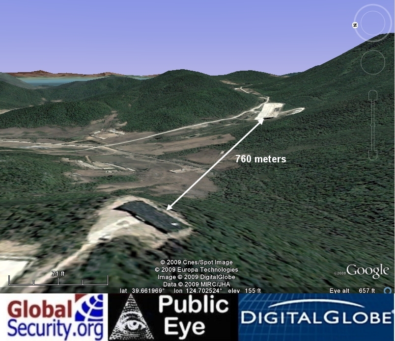 Perspective of the launch control building and the launch site as of 3 June 2009