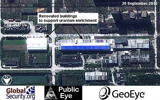 26 September 2010 satellite imagery showing the renovated buildings at the Yongbyon Fuel Fabrication Plant housing the reported uranium enrichment facility.